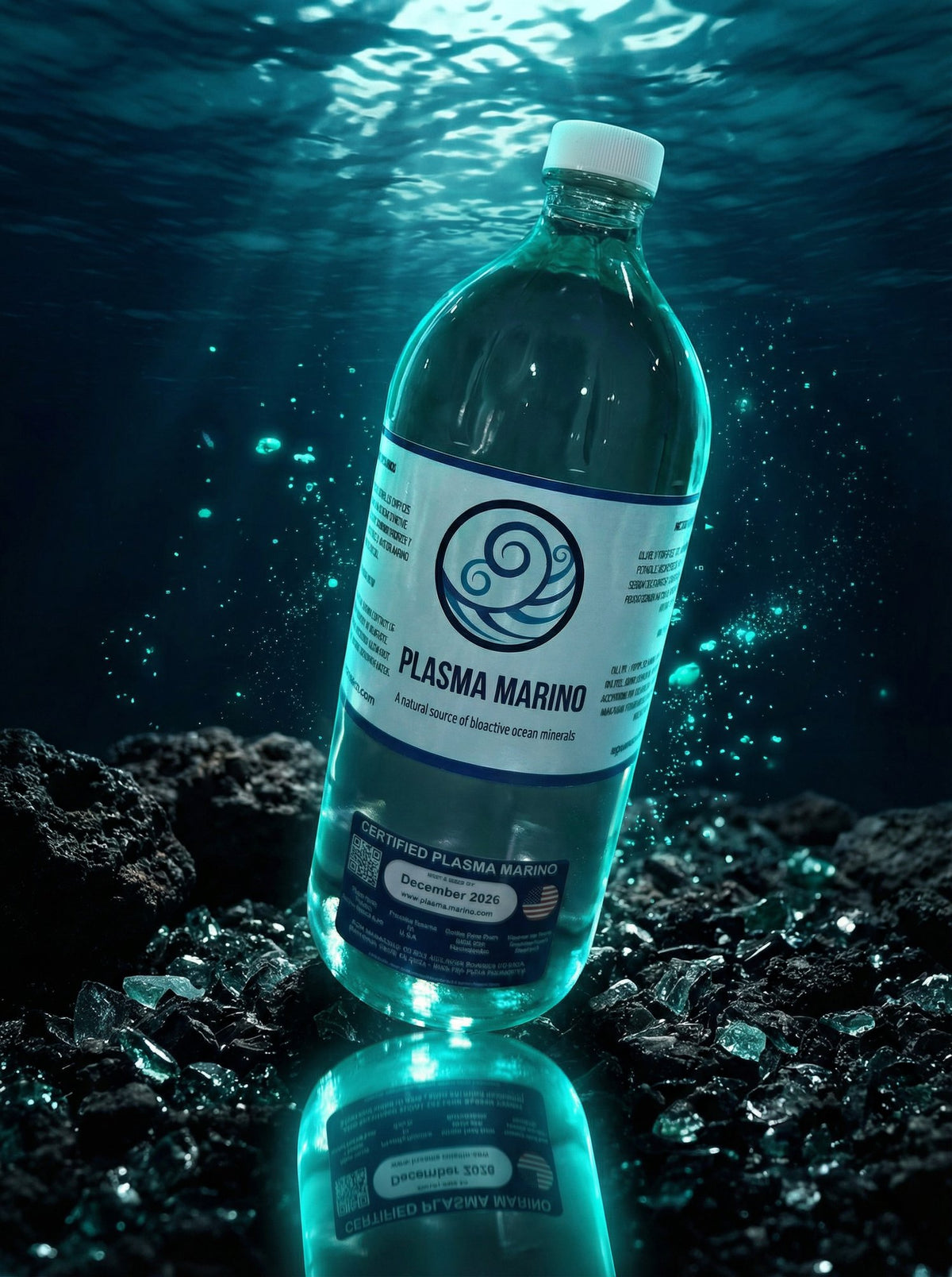 Plasma Marino Glass Bottle / Botella de Vidrio / 32oz 950ml